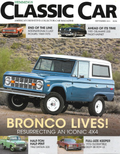 HEMMINGS CLASSIC CAR 2021 SEPT - INT PICKUPS:69-75, BRONCO, 76 OLDS, 62 DATSUN